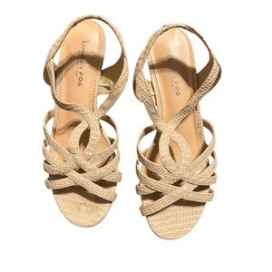 London Fog Beige Woven Sandals